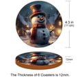 thumbnail image 3 of Christmas 6PCS Round Coasters Set, Microfiber Leather Drink Coasters, 11x11 cm/4.3x4.3 in, 3 of 6