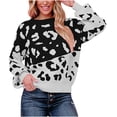 thumbnail image 2 of Offres Flash! Aqestyerly Cardigans à Capuche pour Femmes Pull Ample à Blocs de Couleur Col Rond, 2 of 7