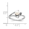 thumbnail image 5 of Solid 14k White Gold 5mm Freshwater Cultured Pearl and Diamond Ring Band Size 8 (.01 cttw.), 5 of 6