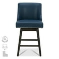thumbnail image 4 of CHITA 26 inch Faux Leather Swivel Upholstered Counter Height Bar Stools with Full Back, Set of 2, Dark Blue, 4 of 13