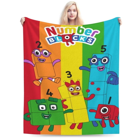 Numberblocks Throw Blanket Soft Lightweight Cozy Plush Flannel Bed Blanket Fuzzy Fluffy Fleece Blankets for Bedroom Living Room Couch Office 40"X30"