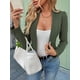 thumbnail image 4 of Blazer para Mujer, Ligero, Informal, Elegante, con Cuello Chal y Abertura Frontal. Verde L, 4 of 10