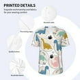thumbnail image 4 of Daiia Cute Dinosaurs Mens Baseball Jersey Button Down Shirts Short Sleeve Sports Uniforms-Large, 4 of 9