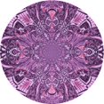 thumbnail image 1 of Ahgly Tapis Rond Lavable en Machine Intérieur Transitionnel Violet Violet, 5 Pieds Rond, 1 of 7