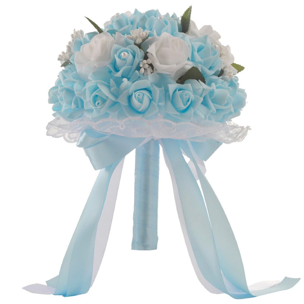 iOPQO Artificial flowers Crystal Roses Bridesmaid Wedding Bouquet