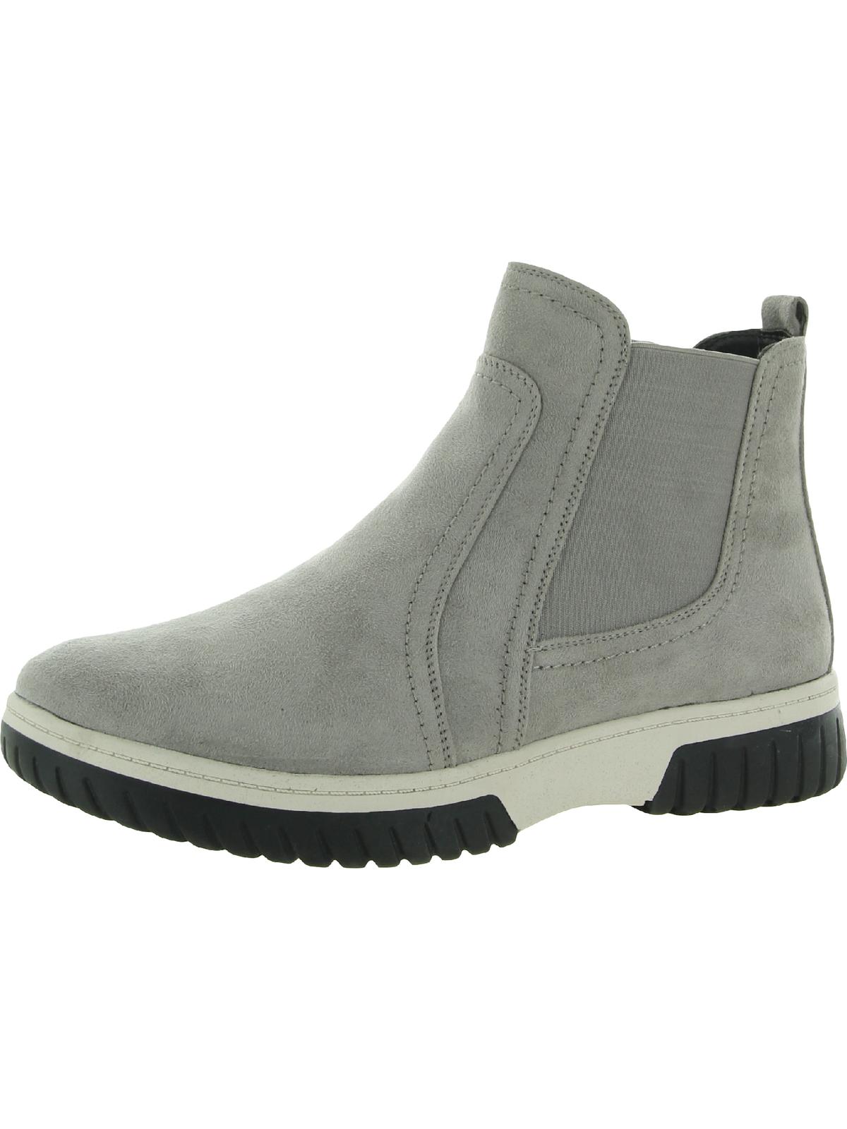 White Mountain Womens Grammer Faux Suede Stretch Chelsea Boots