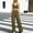 Army Green, variant on Women's Summer 2 Piece Casual Outfit, Round Neck Short Sleeve Button Top Elastic Waist Pants with Side Pockets Solid Lightweight Errands Travel Set Navy L