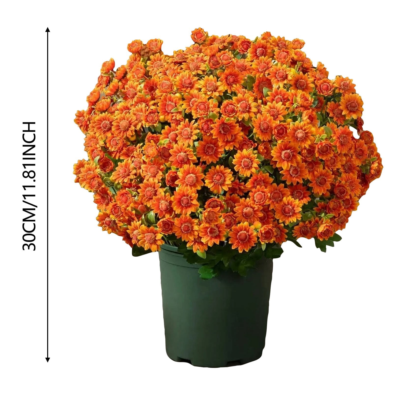 10 Bouquet Artificial Topiary for Outdoors- Potted Plant Fake Geraniums Bush-UV Resistant Artificial Outdoor Plant for Front Porch, Garden, Yard, Patio Decor, 11.81 Inch, Orange