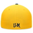 thumbnail image 4 of Men's Top of the World White/Navy Michigan Wolverines Tri-Tone Heritage Collector Fitted Hat, 4 of 4