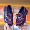 thumbnail image 5 of Miluxas Toddler Girl Mary Jane Dress Shoes Slip On Ballet Flat for Girl Party Bowknot Shoes Wine 11(28), 5 of 9