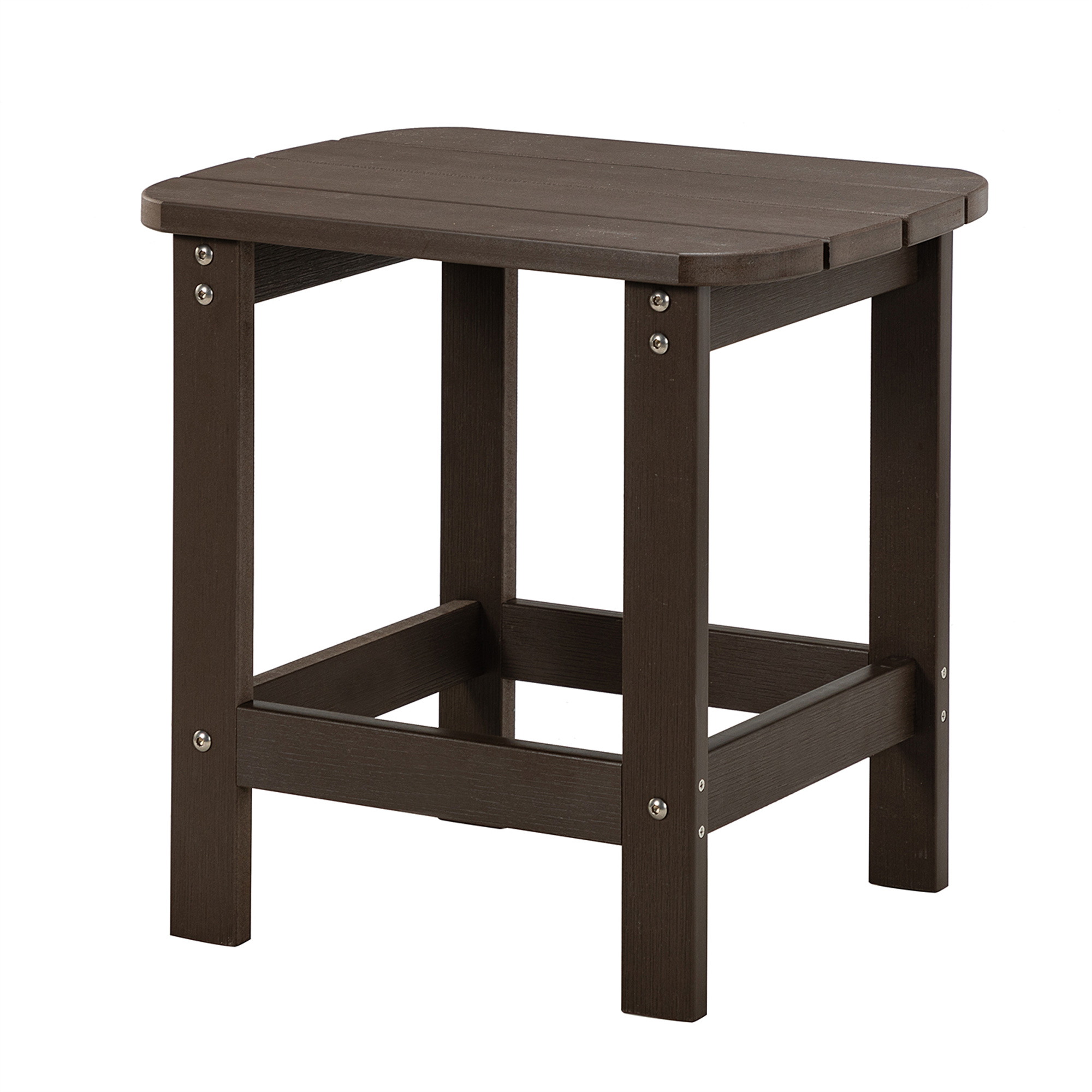 Cfowner Square Outdoor Side Table, Pool Composite Patio Table, End Tables for Backyard, Easy Maintenance, Brown - image 2 of 7