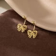thumbnail image 4 of Solid 925 Sterling Silver Bow Half Hoop Earrings Huggie for Women Teens Bowknot Hoop Earrings Open Hoops, 4 of 13