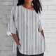 thumbnail image 2 of Tops Y Blusas de las Señoras Cortado 3/4 Manga Impresa Suelta Camisa Casual, Blusas para las Mujeres Casual, 2 of 4