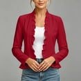 thumbnail image 5 of BUIGTTKLOP Cardigans for Wome Open Front Long Sleeve Ruffle Fall Jackets Solid Color Cropped Top Coat 2026 Trendy Jacket, 5 of 8