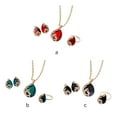 thumbnail image 4 of thinson Vintage Rhinestone Necklace Earrings Ring Jewelry Sets Crystal Water Drop Pendant Red, 4 of 9