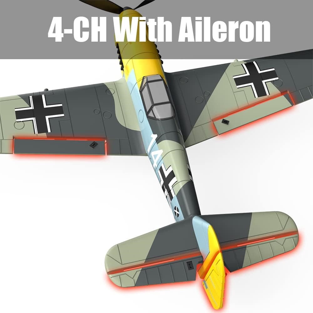 Roofworld BF109 RC Airplane 4CH 6-Axis Gyro Remote Control Plane Aircraft Park Flyer