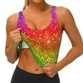thumbnail image 4 of Kdxio Colorful Glitter Print Workout Crop Tank Top for Women Racerback Yoga Tank Tops Athletic Sports Shirts Exercise Undershirts, 4 of 9