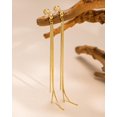 thumbnail image 4 of Dangle Earrings for Women- 14K Gold Plated Butterfly Heart Star Hoop Chain Tassel Design Long Dangle Earrings, 4 of 5