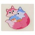 thumbnail image 1 of Wooden Animals Jigsaw Puzzles Learning Matching Puzzle Pieces Diy Art Gift, 1 of 2