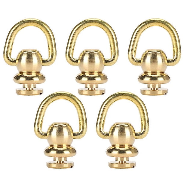 Lot de 5 rivets en D, clous en laiton, clous Chicago, vis, cuir, artisanat, cloche à parfum, or, 10 x 5 mm