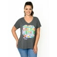 thumbnail image 5 of Plus Size Women's Beatles T-Shirt Come Together V-Neck Band Tee Charcoal Gray, 5 of 8