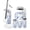 Color 2, variant on Bathroom Accessory Set 6 Piece Elegant Watercolor Floral Greenery Gold Trash can, Toothbrush Holder, Toothbrush Cup, Soap Dispenser, Soap Dish, Toilet Brush Holder