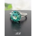 thumbnail image 2 of 10mm Paraiba Tourmaline Colored Crushed Ice Round Cut Cubic Zirconia 5A Quality, Sterling Silver, 2 of 5