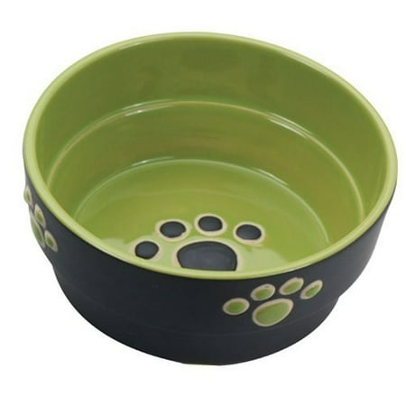 Ethical Pet Products () DSO6900 Fresco Stoneware Dog Dish, 7-Inch, Green, Fresco dog dish has a classic flower pot design By