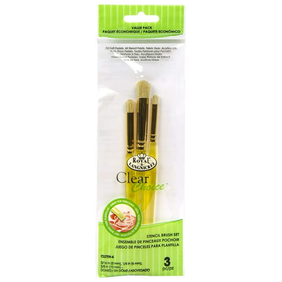CLSTEN-6 | Clear Choice™ 3pc Domed Stencil Brush Set
