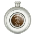 thumbnail image 1 of The Daily Grind Coffee Work Funny Humor Round Stainless Steel 5oz Hip Drink Flask, 1 of 4