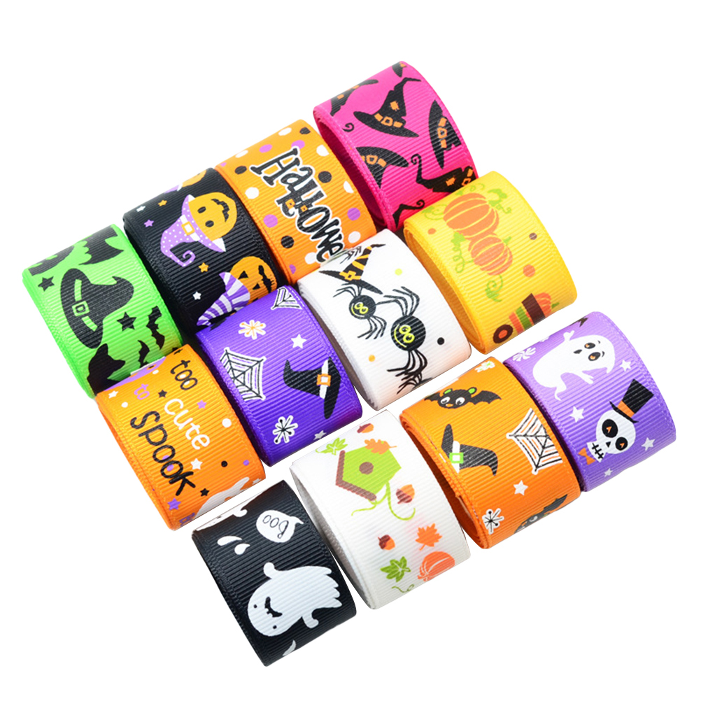 Homemaxs 12 Yarn Halloween Ribbon DIY Printing Ribbon Craft Accessory