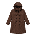 thumbnail image 2 of Trench Coat Men Double Breasted Business Wrap Hooded Long Jacket With Pockets Casual Knee Length Winter Overcoats, 2 of 5