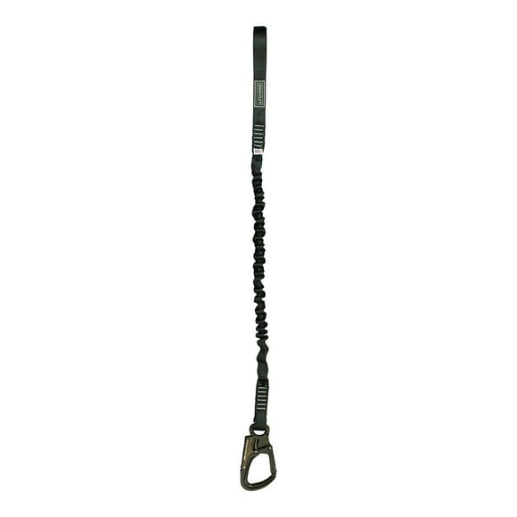 Fusion Tactical ProGlide Military and Police Helo Lanyard - 2ft Elastic Bungee, 23kN - Black, 24 inches