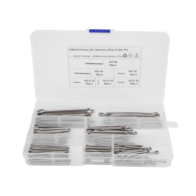 Cotter Clip,120pcs Cotter Pin Assortment Stainless Steel Cotter Pin Cotter Pin Kit Achieve More