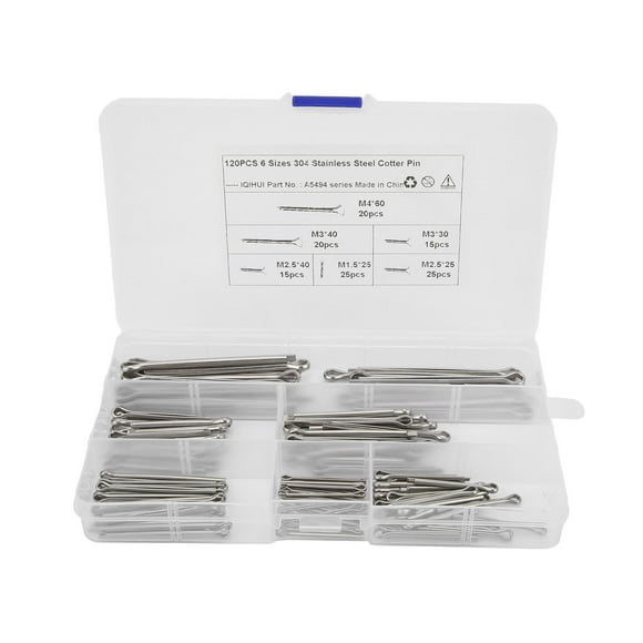 Cotter Clip,120pcs Cotter Pin Assortment Cotter Pin Kit Cotter Hair Pin Built to Last
