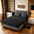 thumbnail image 4 of Manfei Vintage Tiger Print Queen Bedding, Tribal Abstract Bedding Comforter Set Queen, Black Gray, Black Reversible, 7 Pieces, 4 of 6