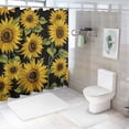 thumbnail image 7 of Patifu Sunflowers Shower Curtain Set with Hooks, Premium Polyester Fabric, Waterproof, Easy Installation, HD Print, Bathroom Decor 69"x72, 7 of 7