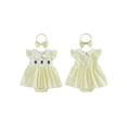 thumbnail image 2 of BemeyourBBs Newborn Baby Girl Bee Romper Dress Summer 2 Piece Outfit Sleeveless Bumble Bee Themed Plaid Tutu Dress Bow Headband Set, 2 of 9