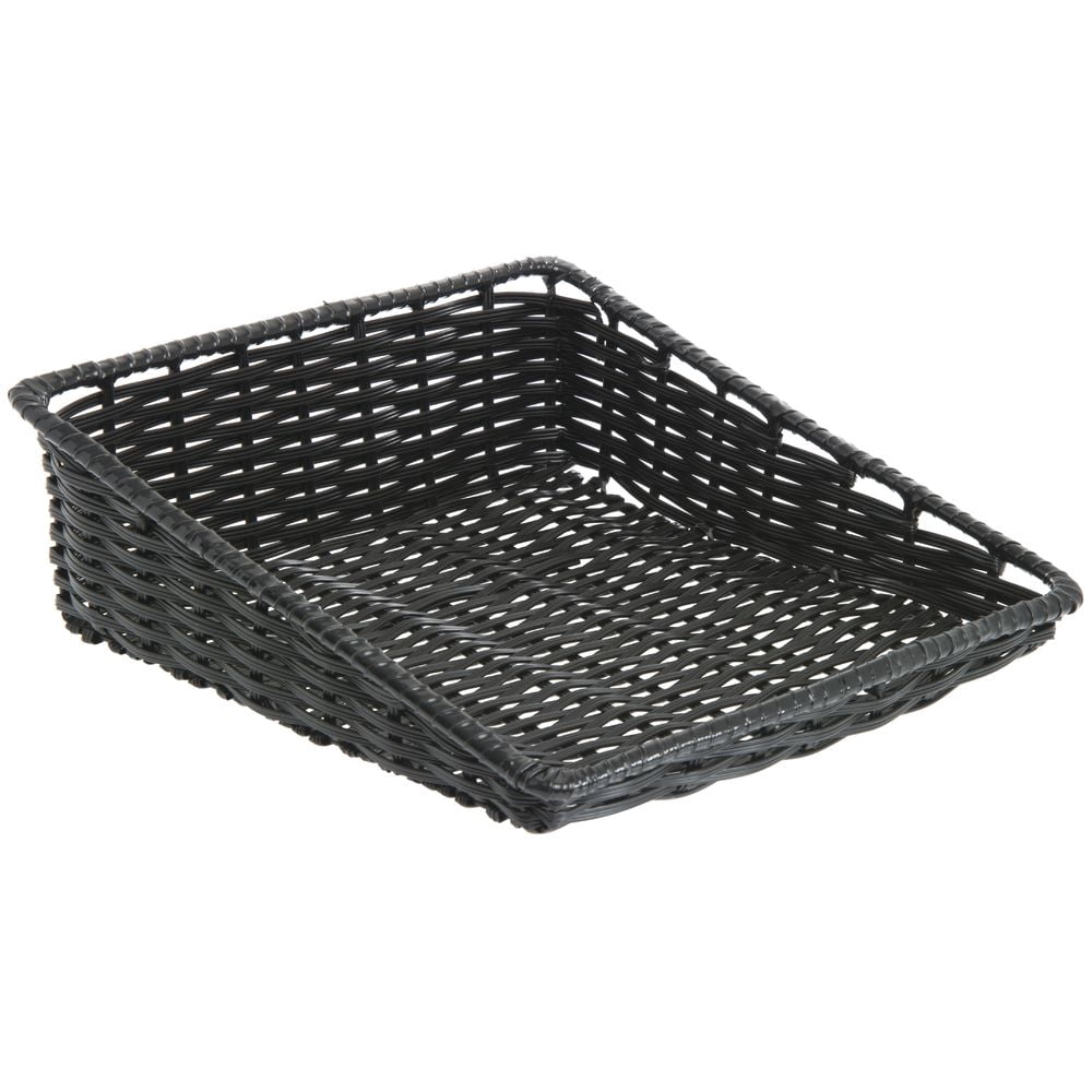 HUBERT® Black Produce Basket - 15 1/2"L x 16"D x 1 1/2" to 5"H