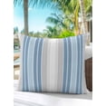 thumbnail image 6 of Outdoor Pillows Waterproof, Blue Gray Stripes Bedding Throw Pillows with Insert for Couch Sofa Bed, Contemporary Minimalist Abstract Lines 18x18 Inch Pillowcases Decorative Patio Pillow Set of 1, 6 of 8