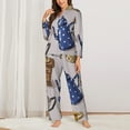 thumbnail image 3 of Kll Vintage Coffee Grinder Print Women'S Long Sleeve Pajamas With Pants Sleepwear Loungewear 2 Set-Xx-Large, 3 of 9