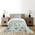 thumbnail image 4 of Ambesonne Lighthouse Quilted Bedspread Set 2 Pcs, Message Bottle Gulls, Twin Size, Multicolor, 4 of 5
