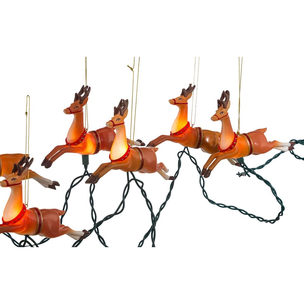 Kurt Adler Weihnachtsbaumkette Mit 10 Lichtern - Mehrfarbig, UL-zertifiziert, 25,4 Cm Hoch, Aus Stoff & Keramik