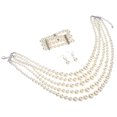 thumbnail image 4 of 1 Ensemble Collier Perlé Imitation Perle Bracelet et Boucles d'Oreilles, 4 of 8