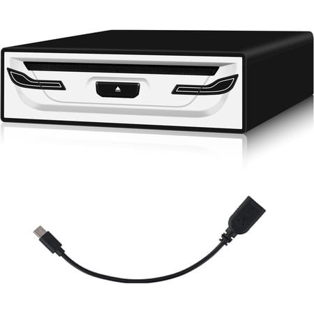 Podofo External CD/DVD Player for Car, Laptop, TV & Tablets (Android 4.4 and Above) - with USB 2.0, Plug & Play, Anti Shock Function