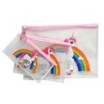 thumbnail image 2 of Unicorn Rainbow Transparent Clear Zipper Pouch Set of 3 Bags Pink, 2 of 2
