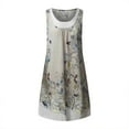 thumbnail image 5 of CHUANK Robes d'Été pour Femmes Grande Taille Robes d'Été Grande Taille pour Femmes Plage Col en U Sans Manches Faux Deux Pièces Robe T-Shirt de Fête Midi Robe Ample, 5 of 5