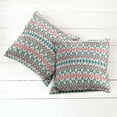 thumbnail image 6 of Ambesonne East Throw Pillow Cover 2 Pack, Handmade Triangle Boho, 20", Cream Red Teal, 6 of 7