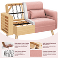 thumbnail image 4 of Renwick 46.5" W Small Fabric Loveseat Sofa with Lumbar Pillows, Pink, 4 of 10