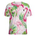 thumbnail image 5 of Flamingo Pattern T Shirts Basic T-Shirt Short Sleeve Ladies Tee Shirt Summer Graphic Clothing, 5 of 6